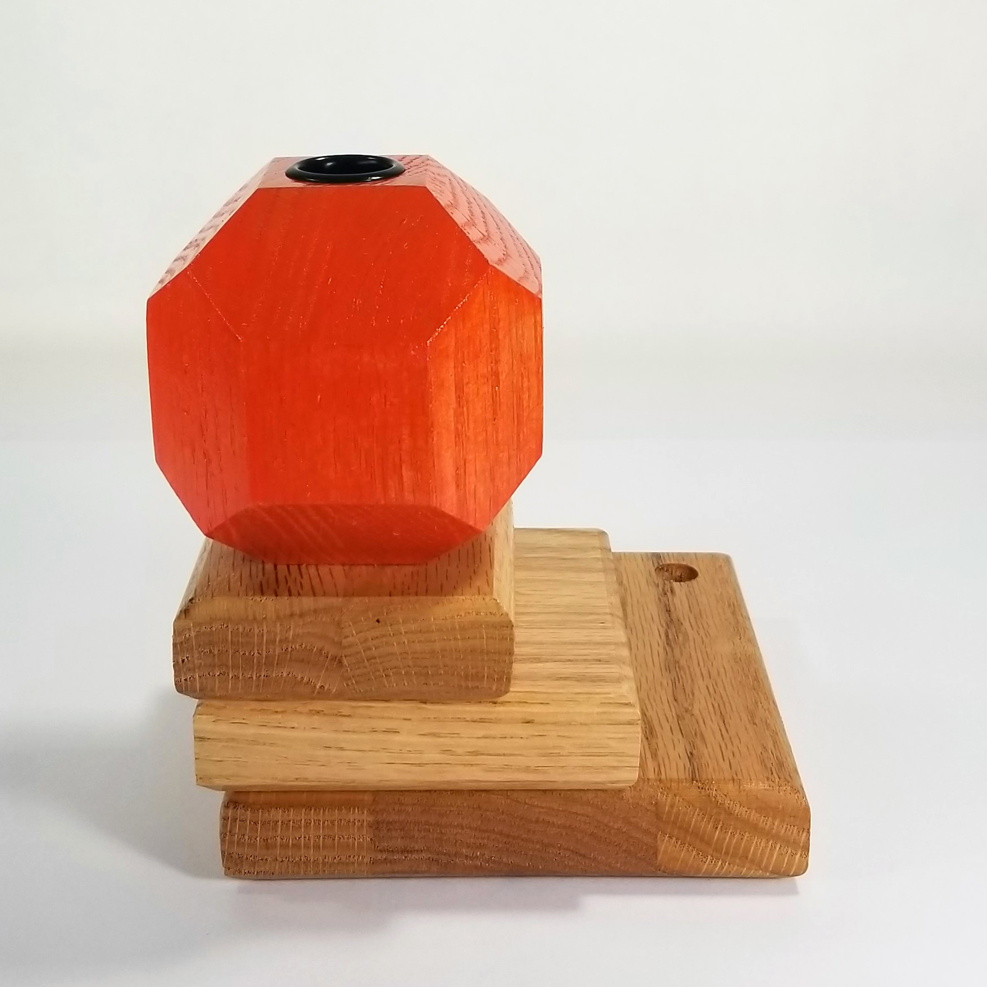 Primal Light – Fire & Facets Alters Collection – Red & White Oak, Hardwood Candlestick - Image 5
