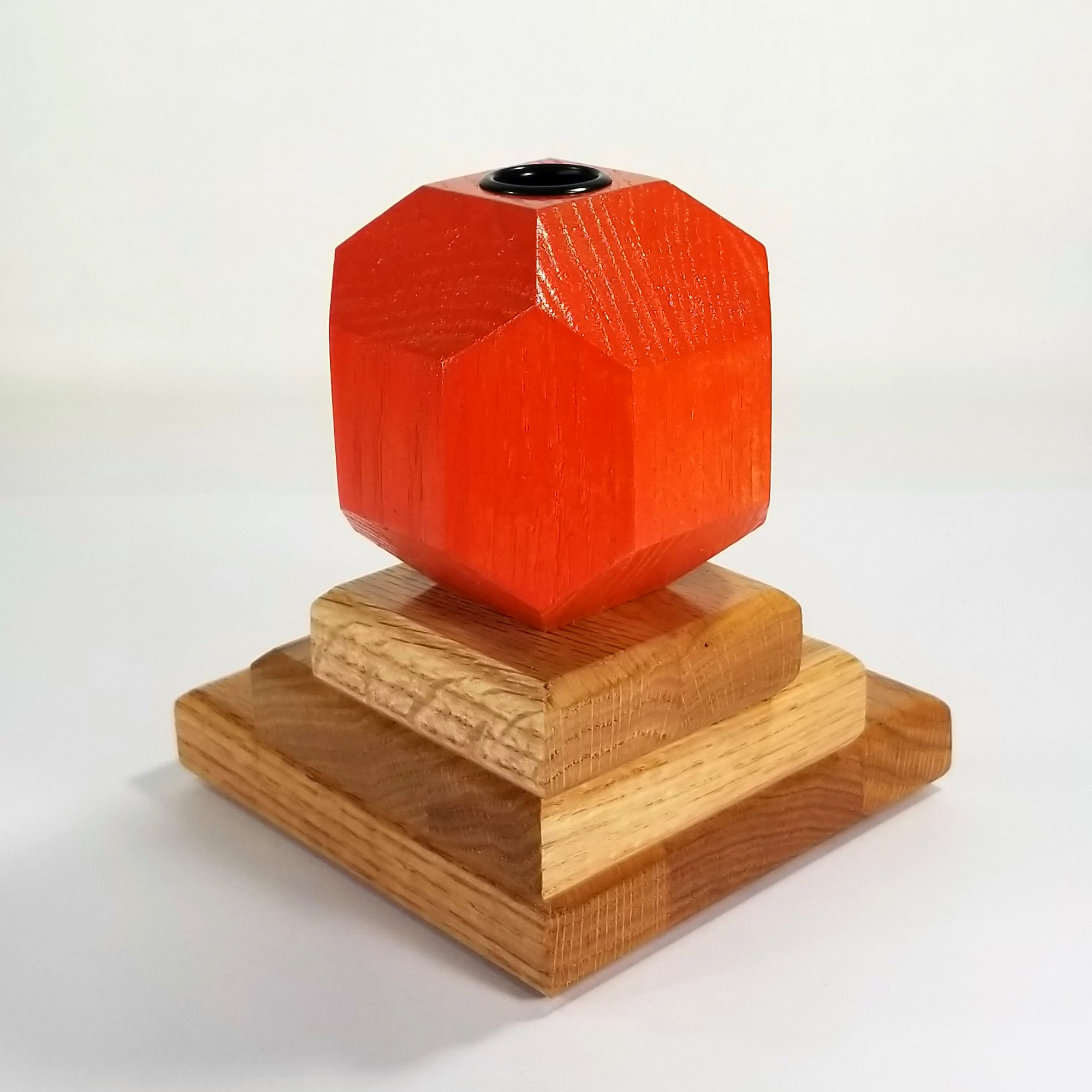 Primal Light – Fire & Facets Alters Collection – Red & White Oak, Hardwood Candlestick - Image 6