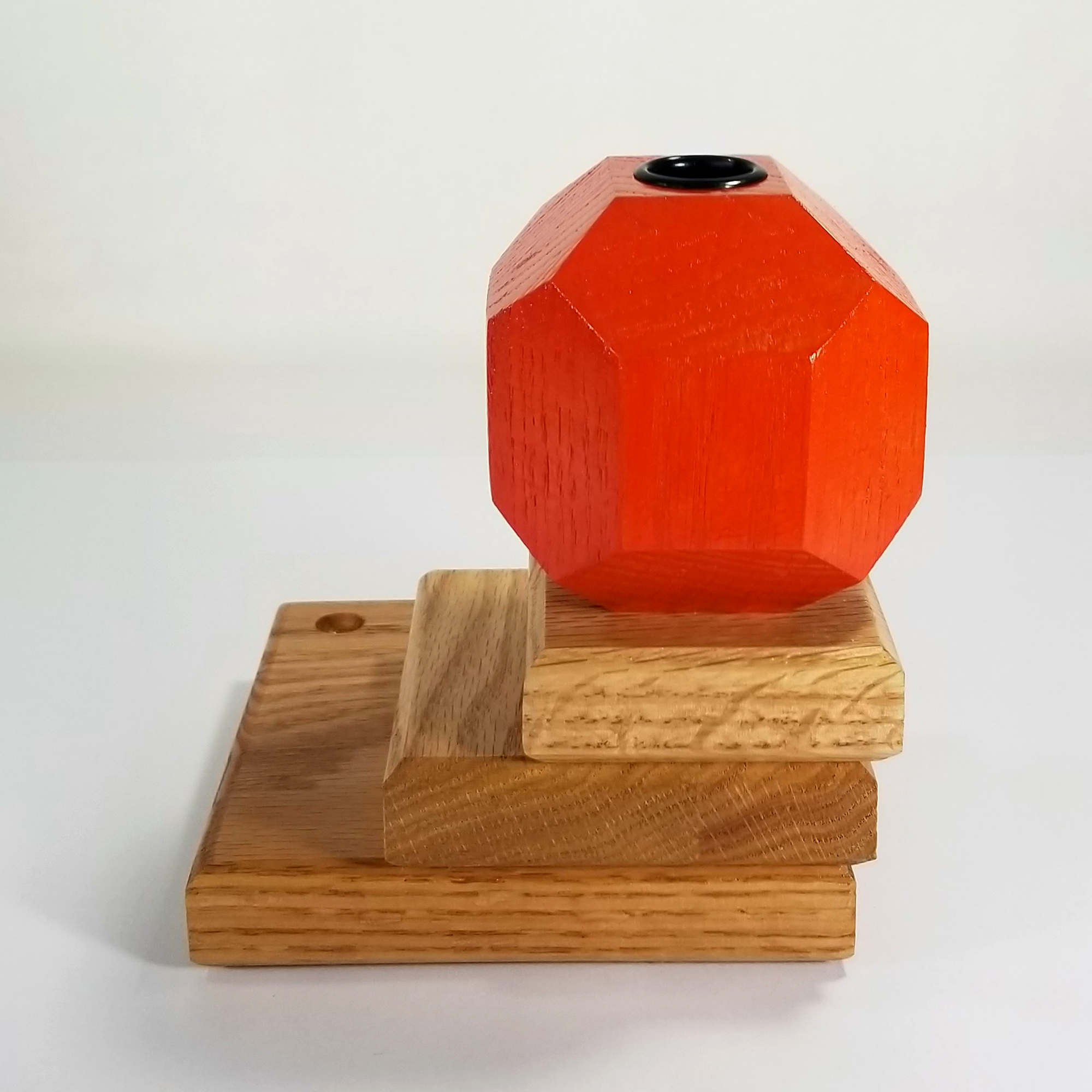 Primal Light – Fire & Facets Alters Collection – Red & White Oak, Hardwood Candlestick - Image 7
