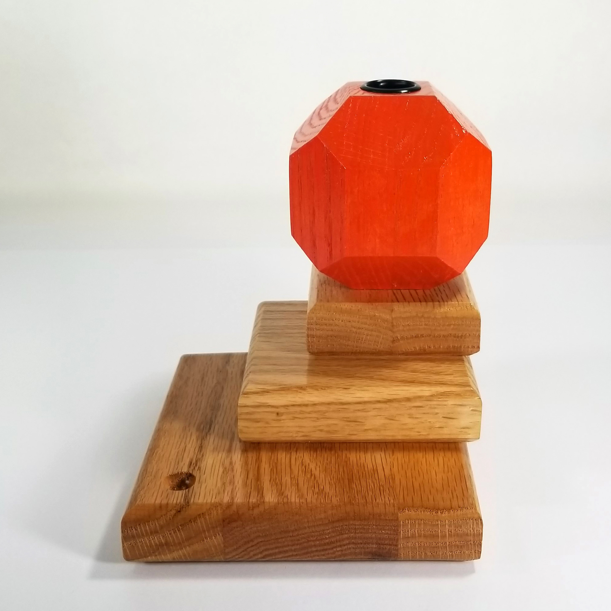 Primal Light – Fire & Facets Alters Collection – Red & White Oak, Hardwood Candlestick - Image 9