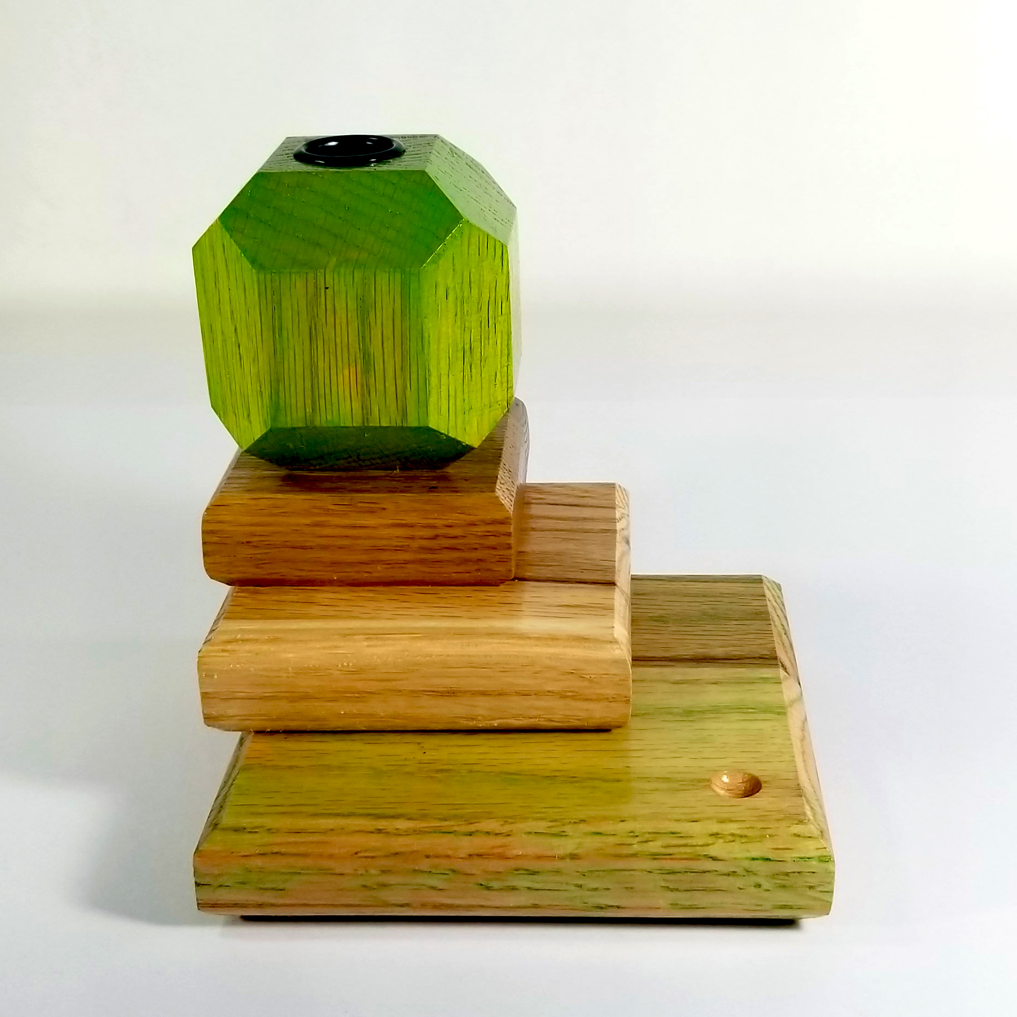 Spring Beacon – Fire & Facets Alters Collection – Red & White Oak, Hardwood Candlestick - Image 8